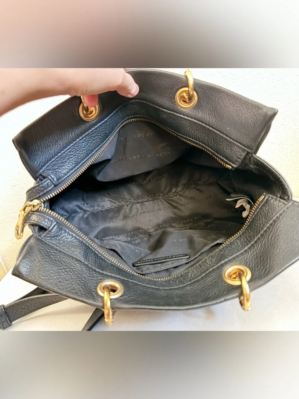 Marc by Marc Jacobs Too Hot To Handle Satchel Black Leather Crossbody Bag